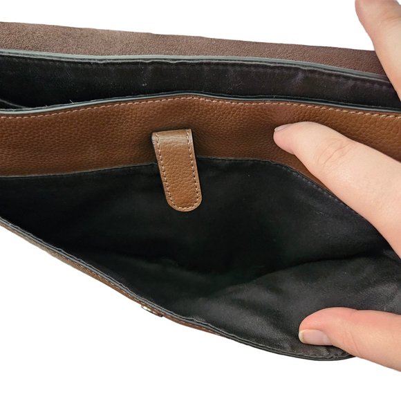 Coach Hudson Brown Leather Colorblock Messenger Laptop Crossbody Bag - Picture 8 of 13